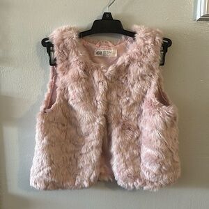 H&M Girl Faux Fur Vest, Size 7-8